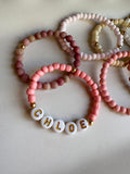 Kids - Gold on Pink Name Bracelet - Sky’s Gem Box