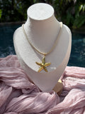 Tan Cord Starfish Neckace - Sky’s Gem Box