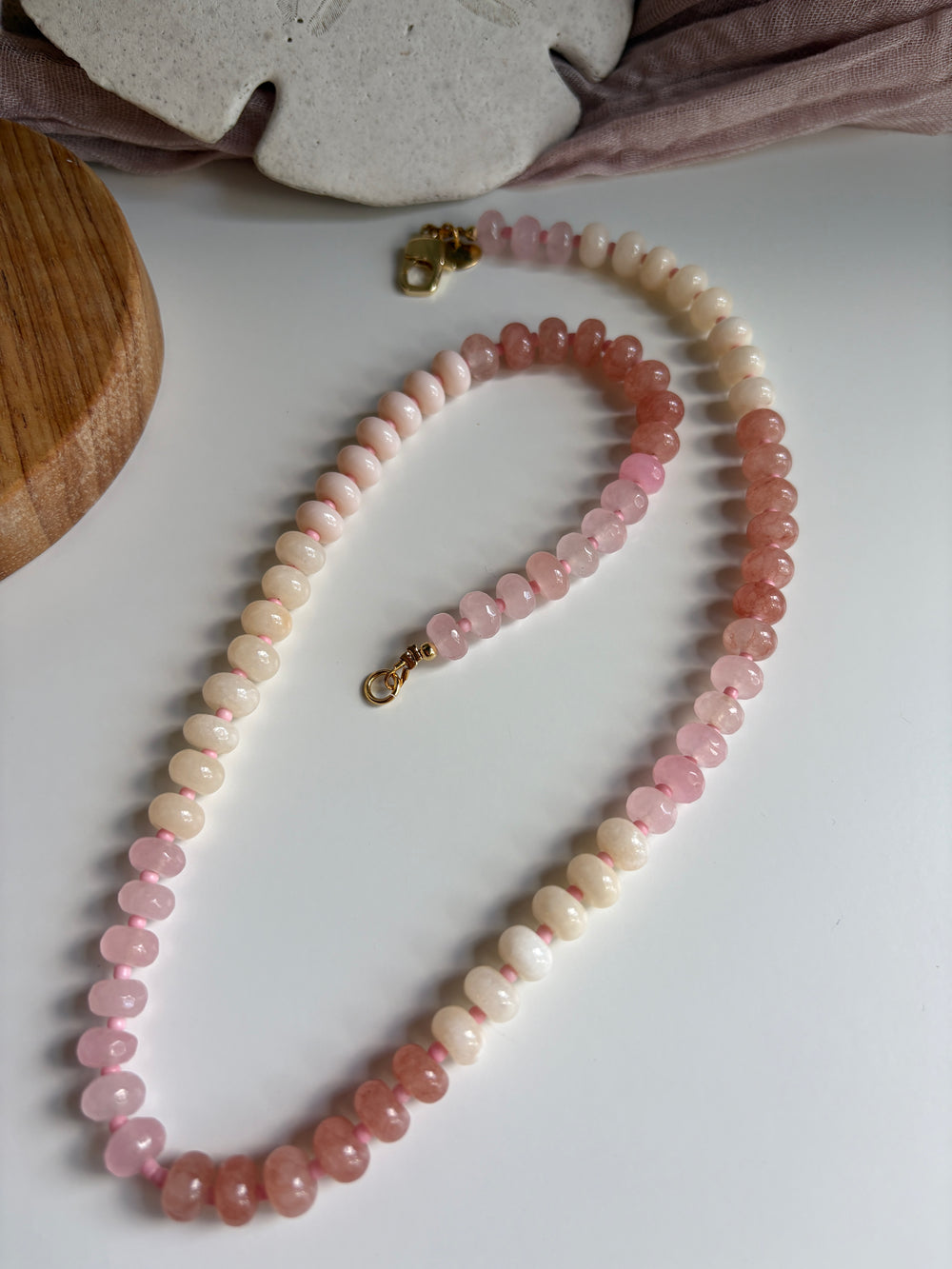 Pink Tones Agate Necklace - Sky’s Gem Box