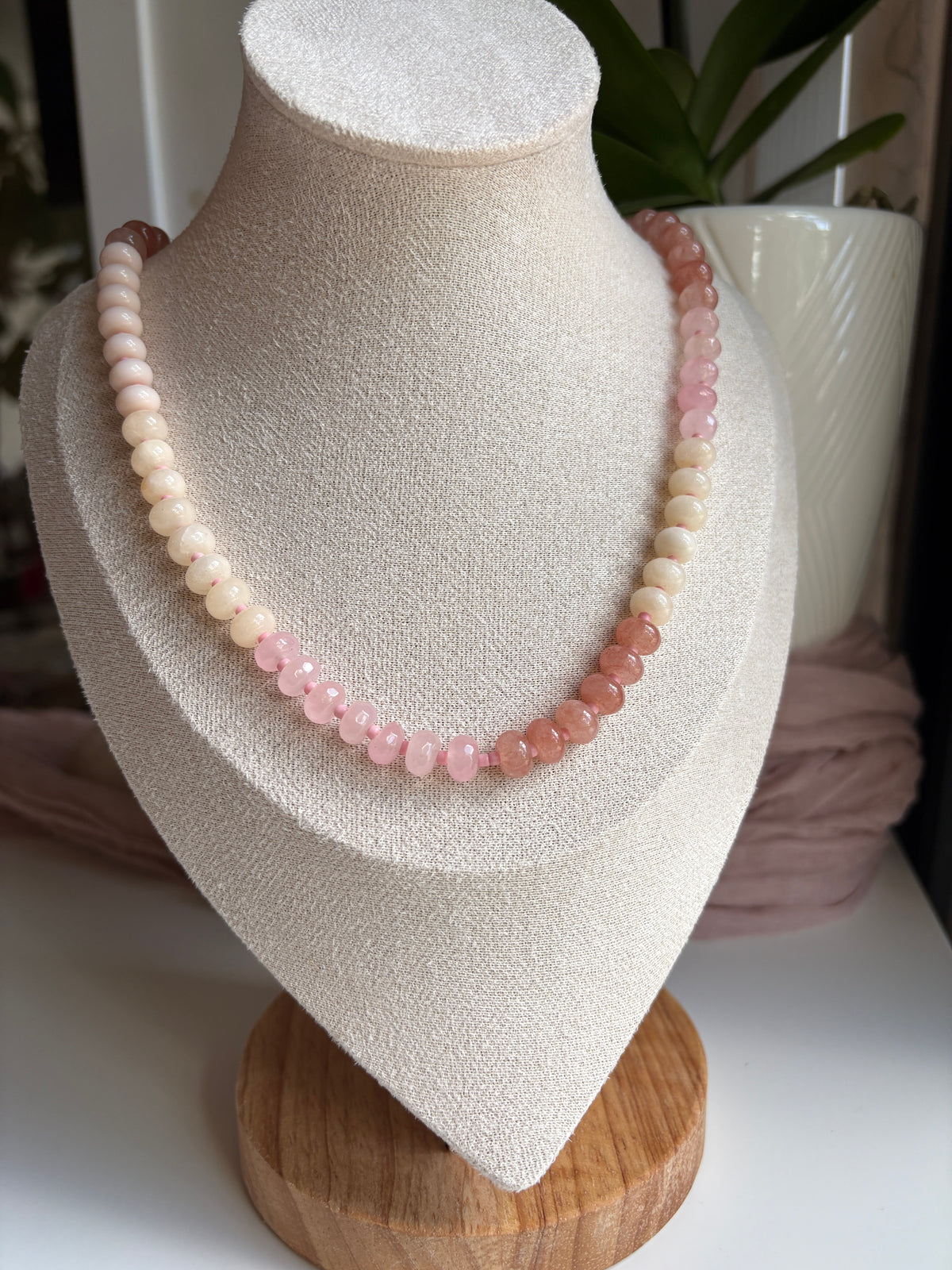 Pink Tones Agate Necklace - Sky’s Gem Box
