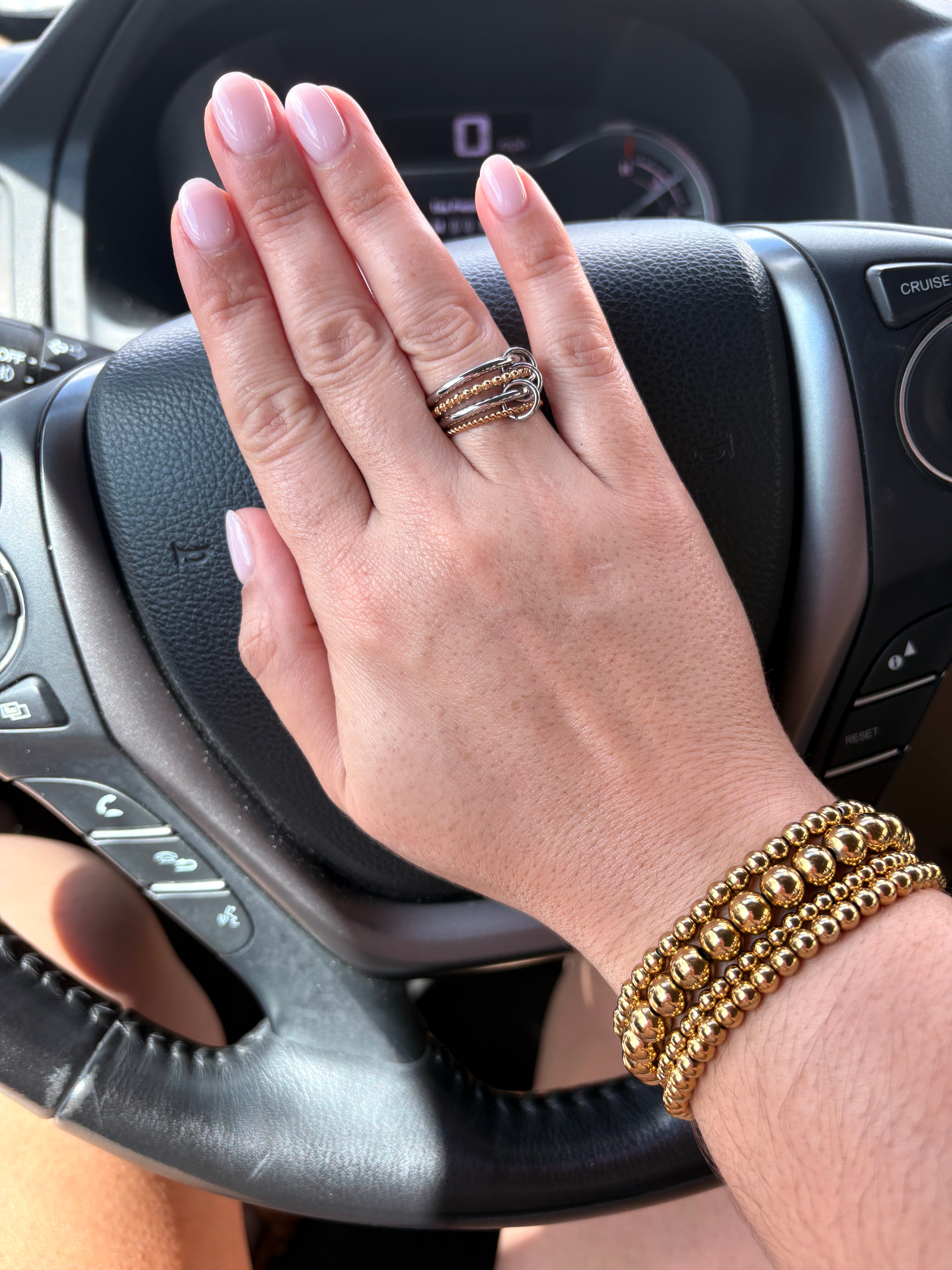 Stacked 2 Toned Loop Ring - Sky’s Gem Box