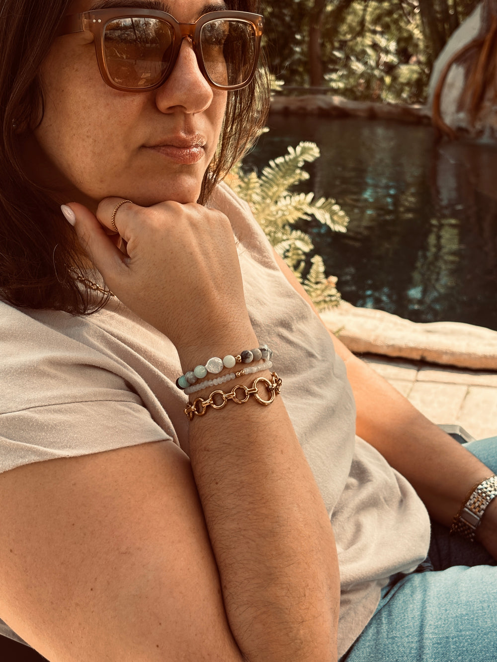 Chunky Circle Link Bracelet - Sky’s Gem Box