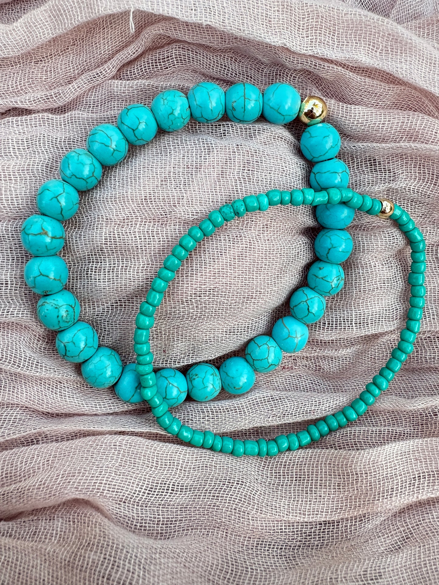 Dyed Howlite Bracelets set of 2