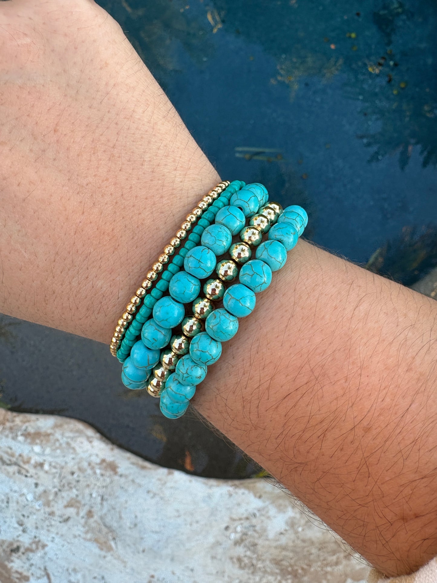 Dyed Howlite Bracelets set of 2