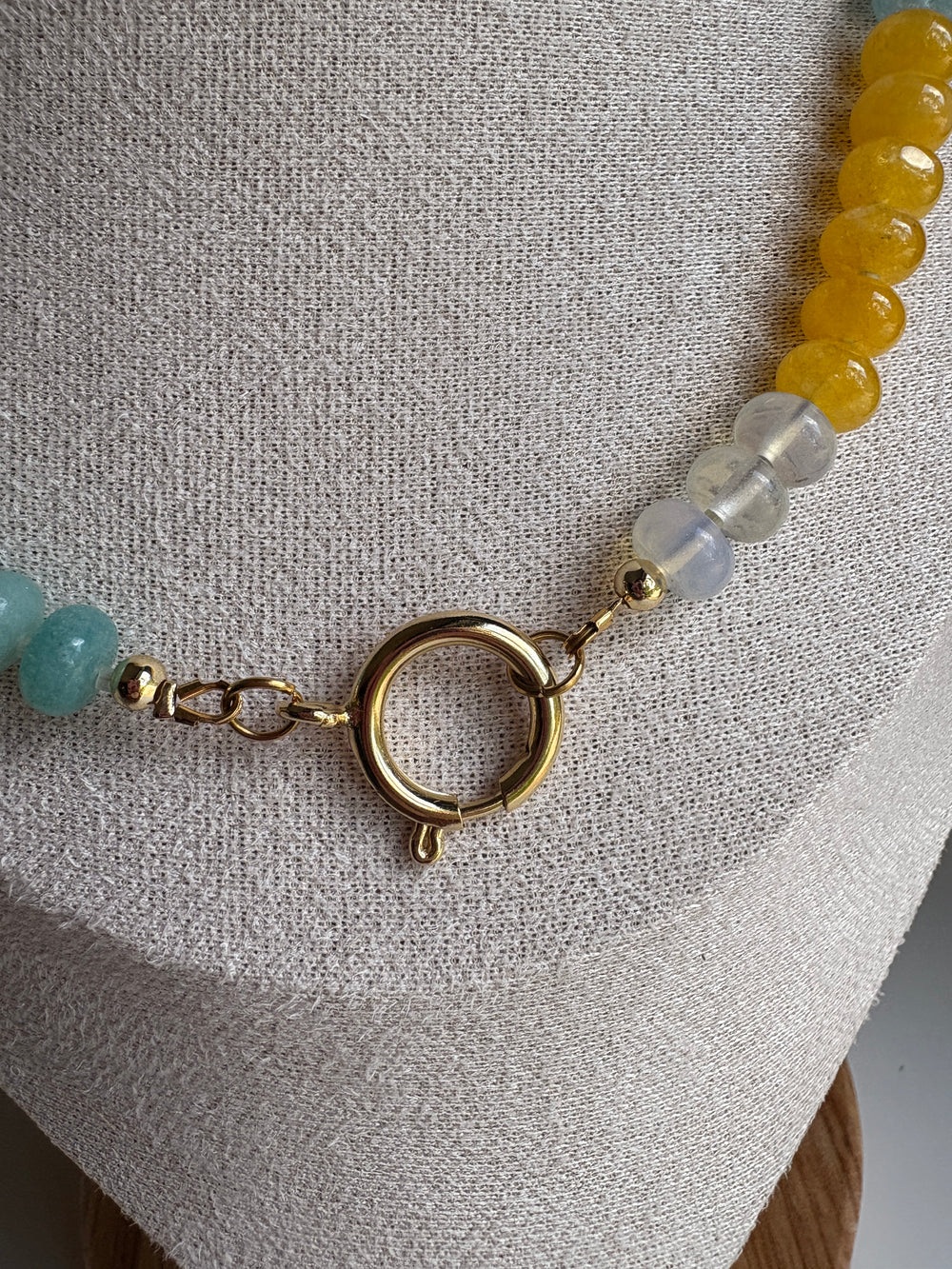 Green Tones Agate Necklace - Sky’s Gem Box