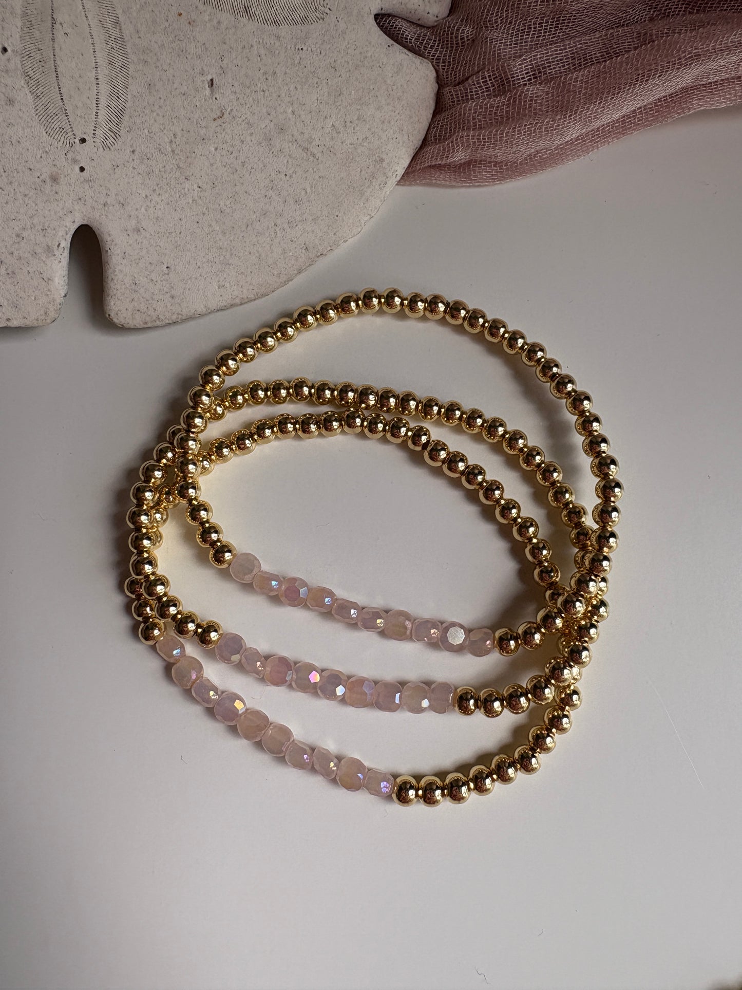 Agate or Pearl Stretch Bracelet