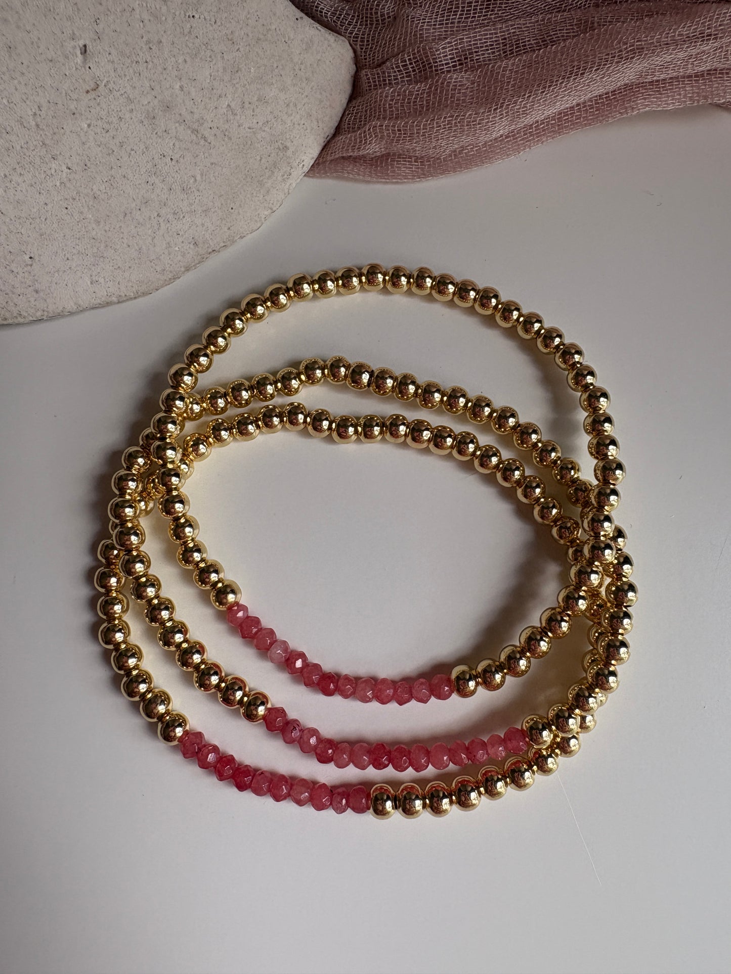 Agate or Pearl Stretch Bracelet