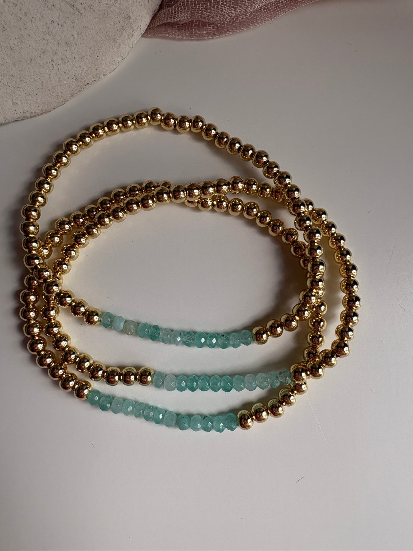 Agate or Pearl Stretch Bracelet