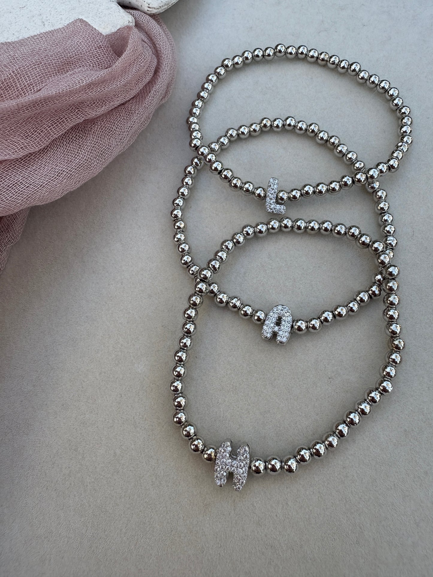 Silver Initial Bracelet