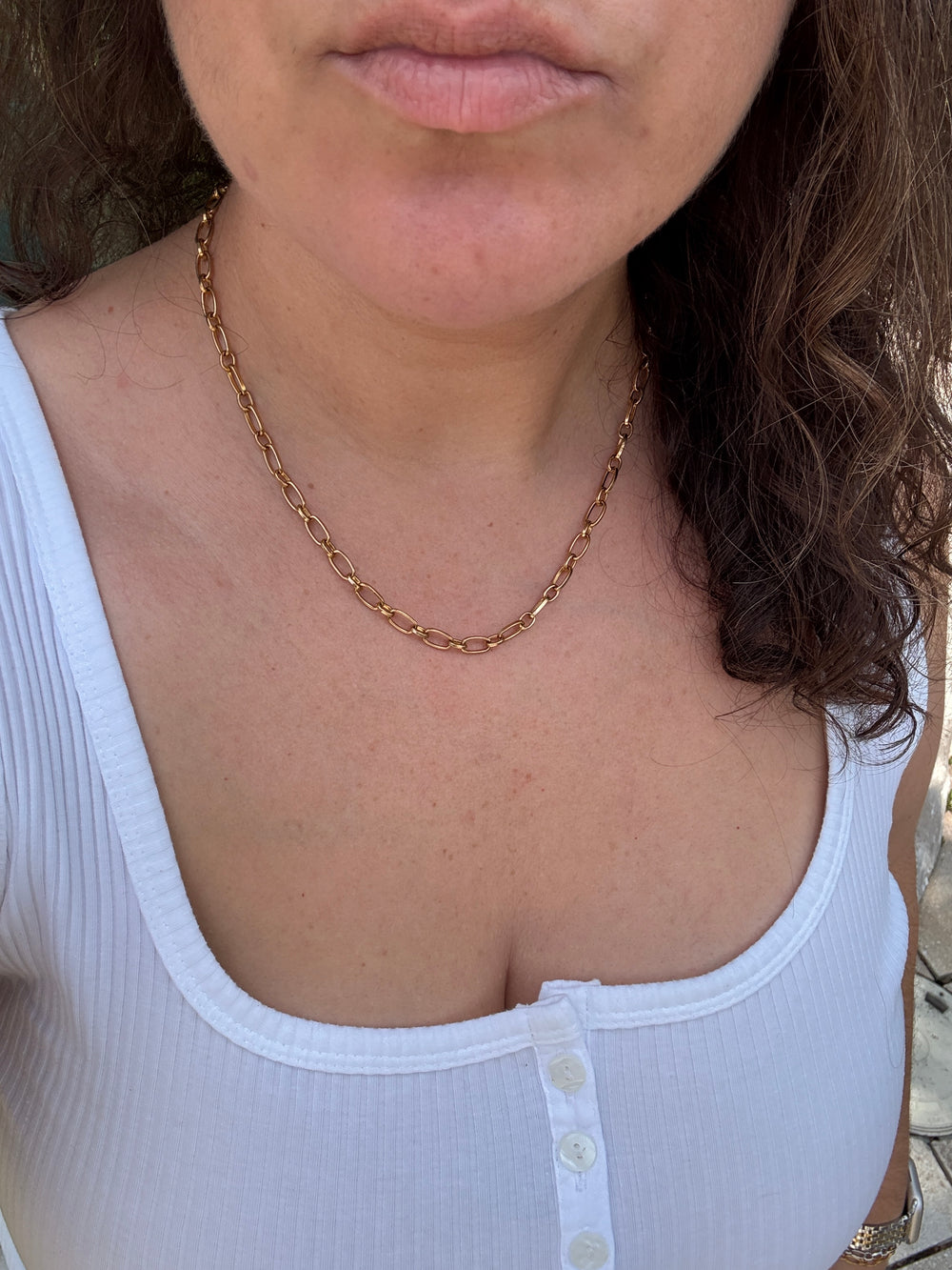 Chunky oval Link Necklace - Sky’s Gem Box