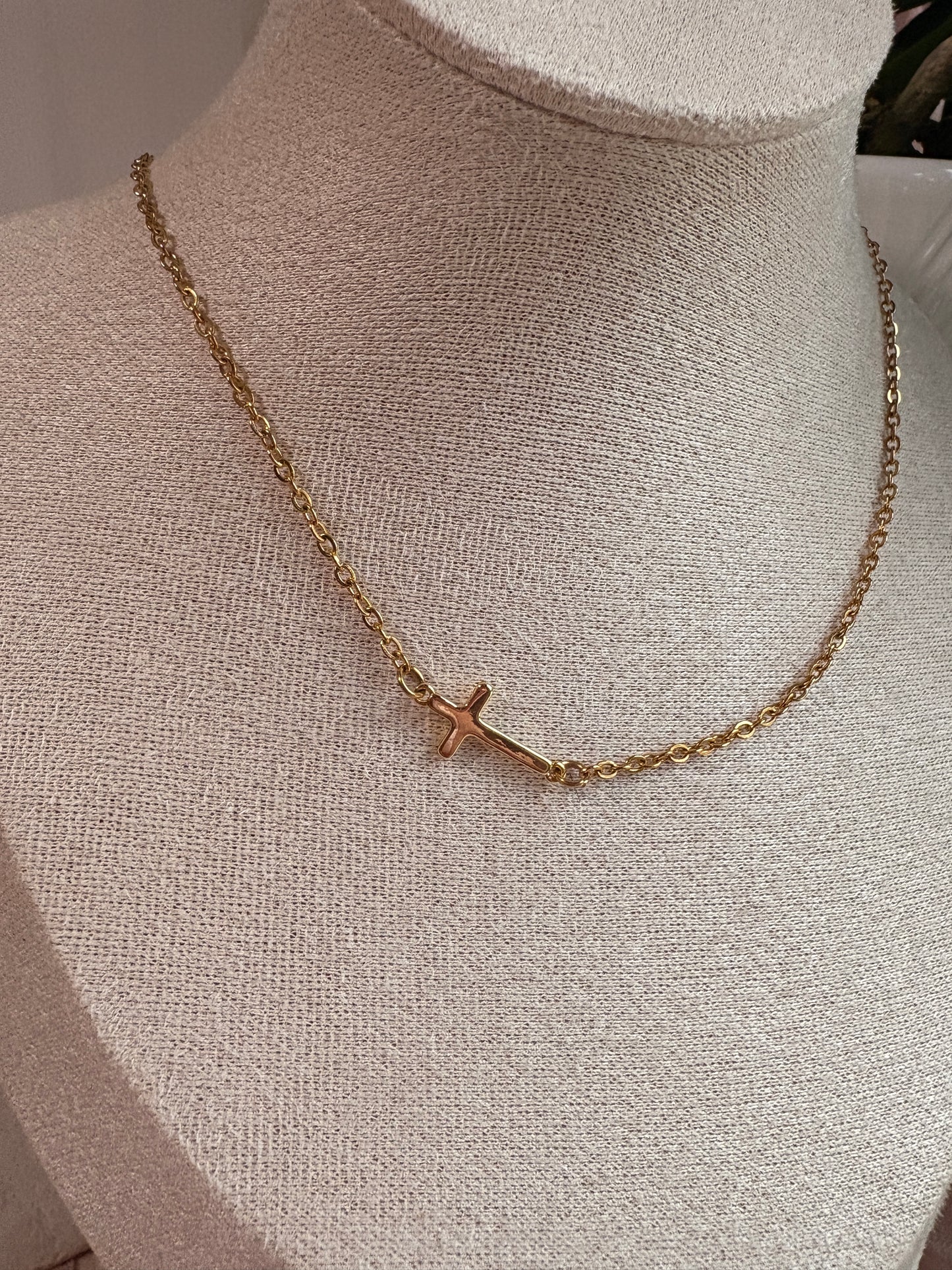 Sideways Cross Necklace