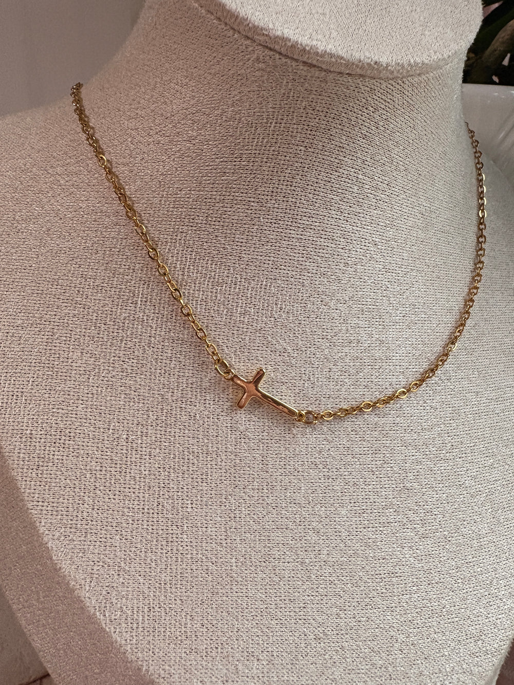 Sideways Cross Necklace - Sky’s Gem Box