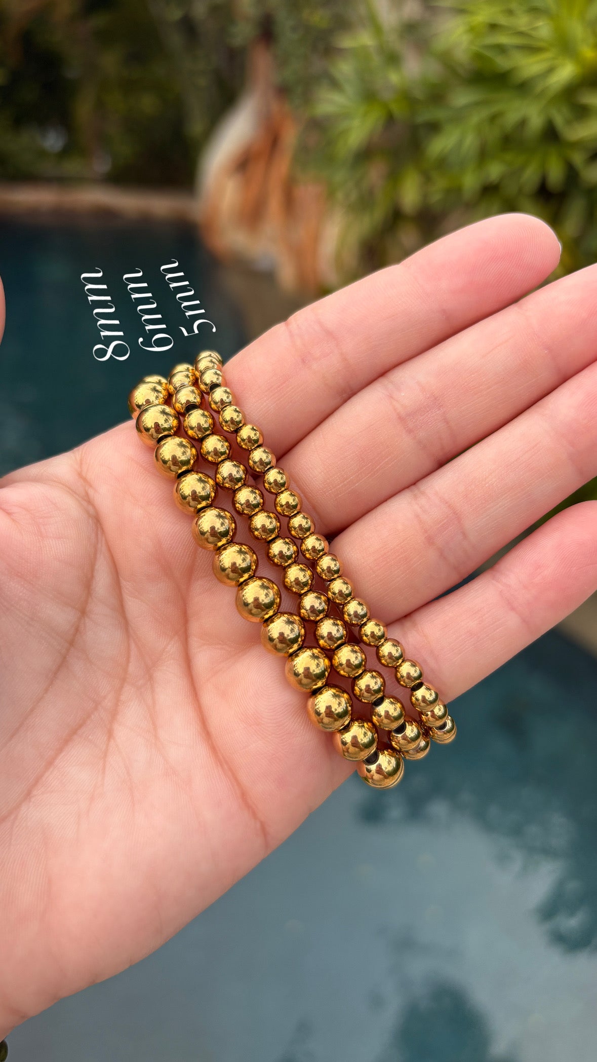 Gold Stainless Steel Beaded Bracelets