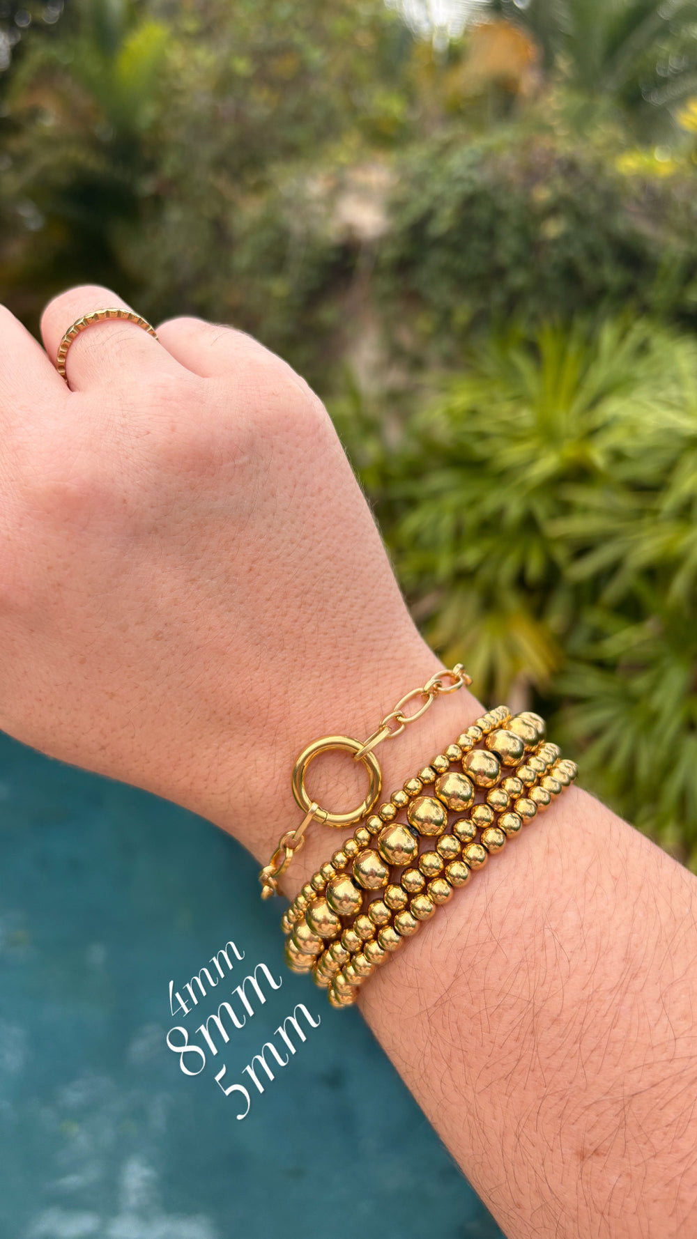 Gold Stainless Steel Beaded Bracelets - Sky’s Gem Box