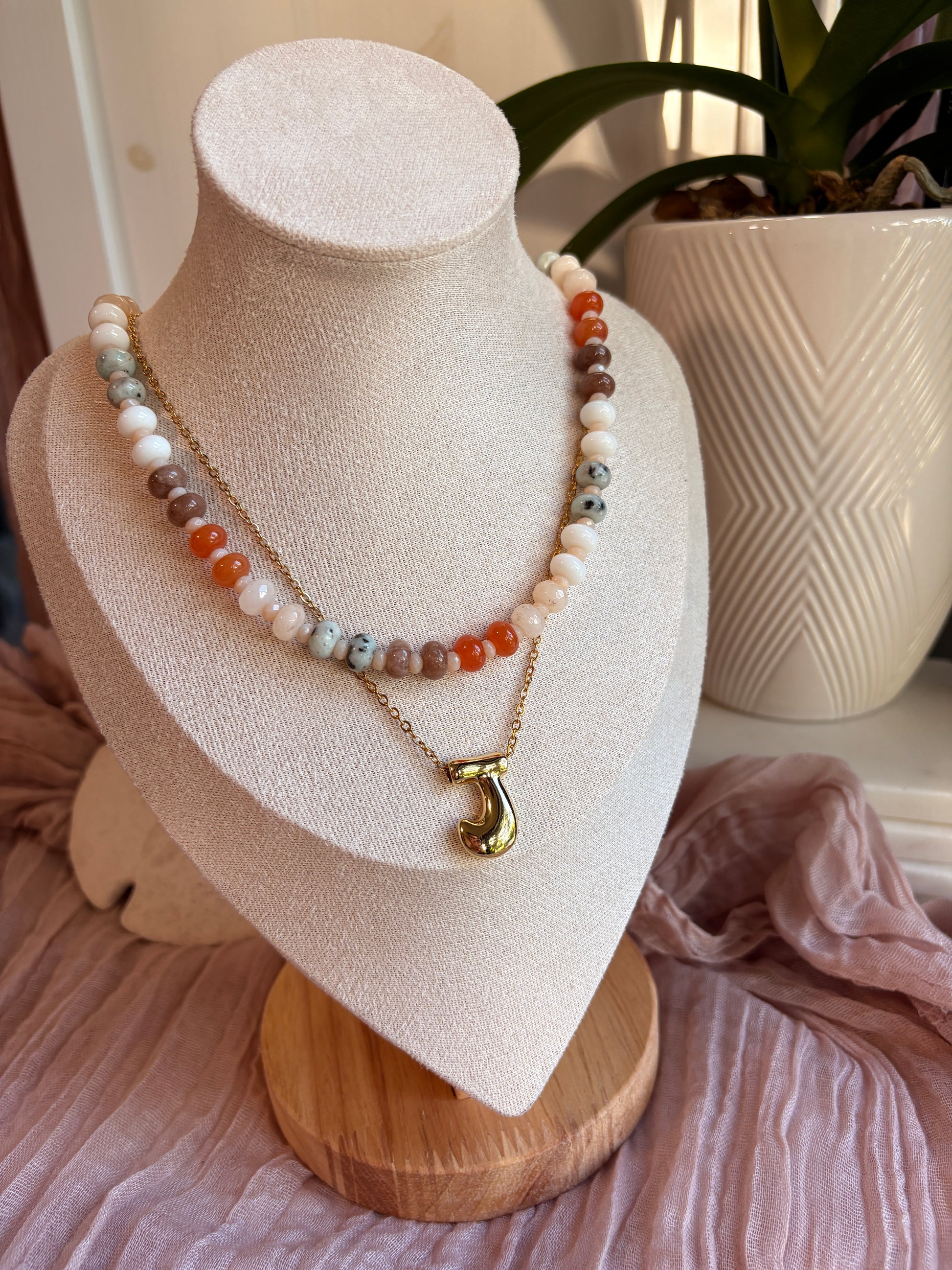 Fall Tones Agate Necklace - Sky’s Gem Box