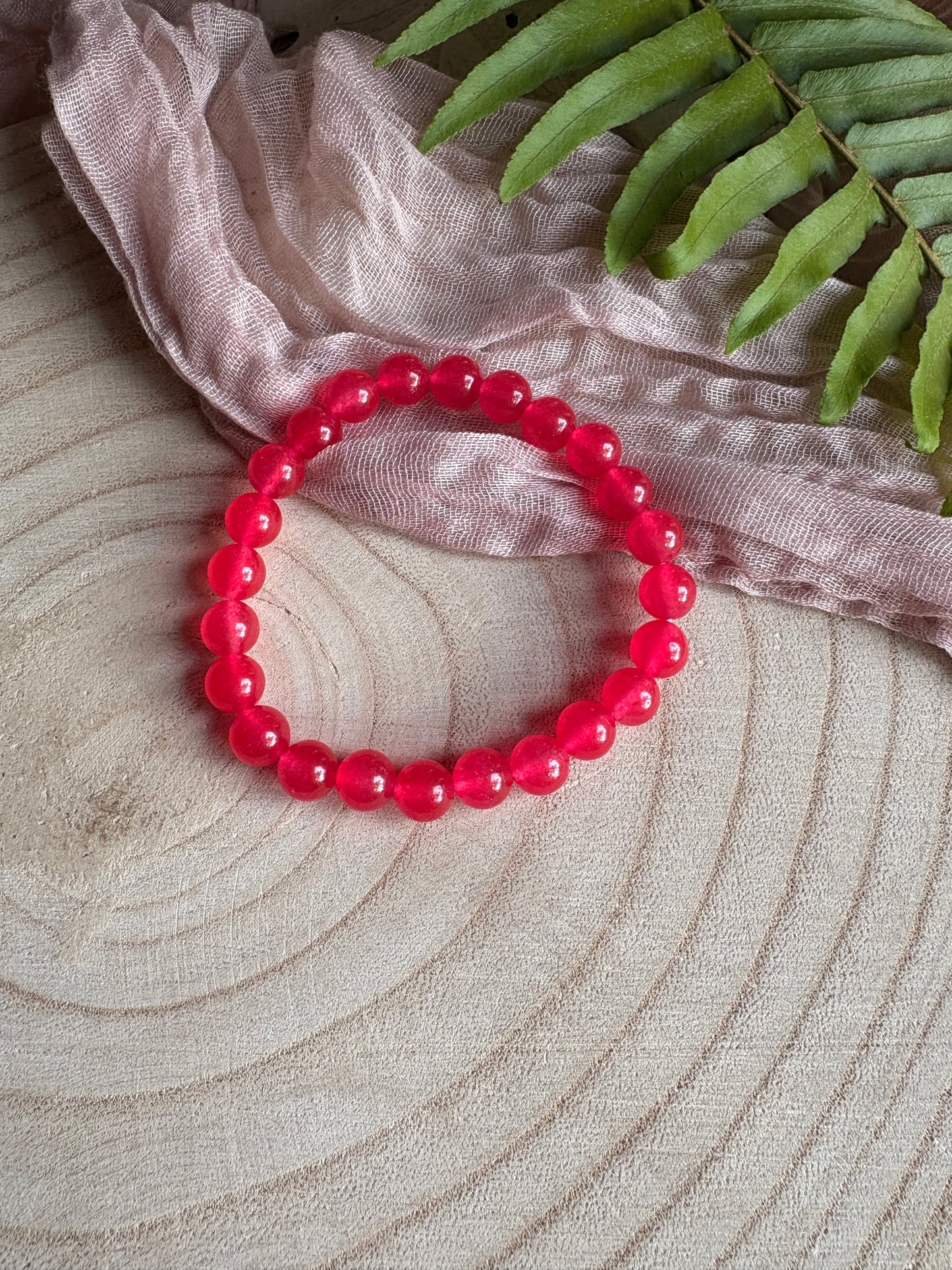 Hot Pink Glass Bracelet
