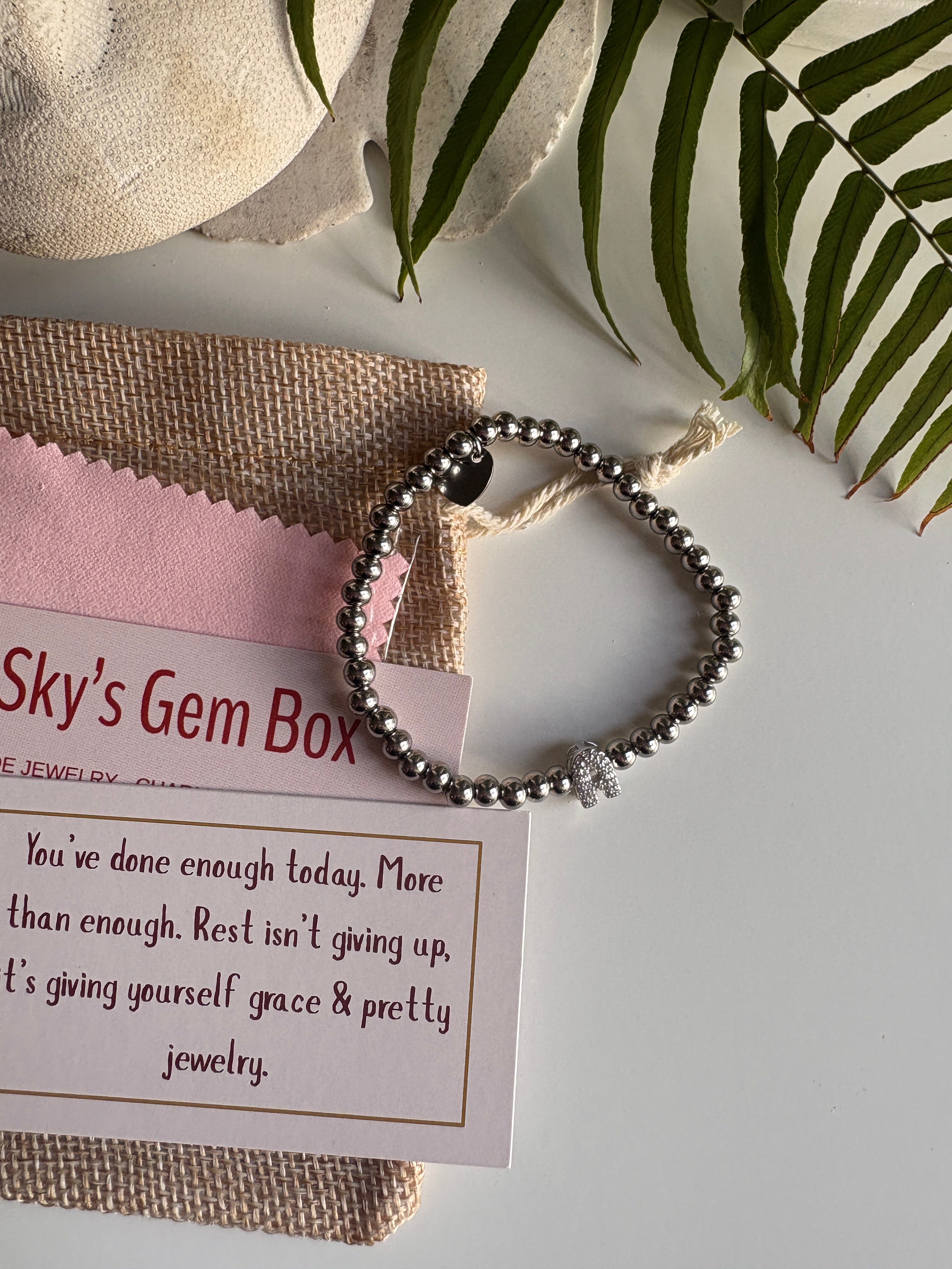 Silver Initial Bracelet