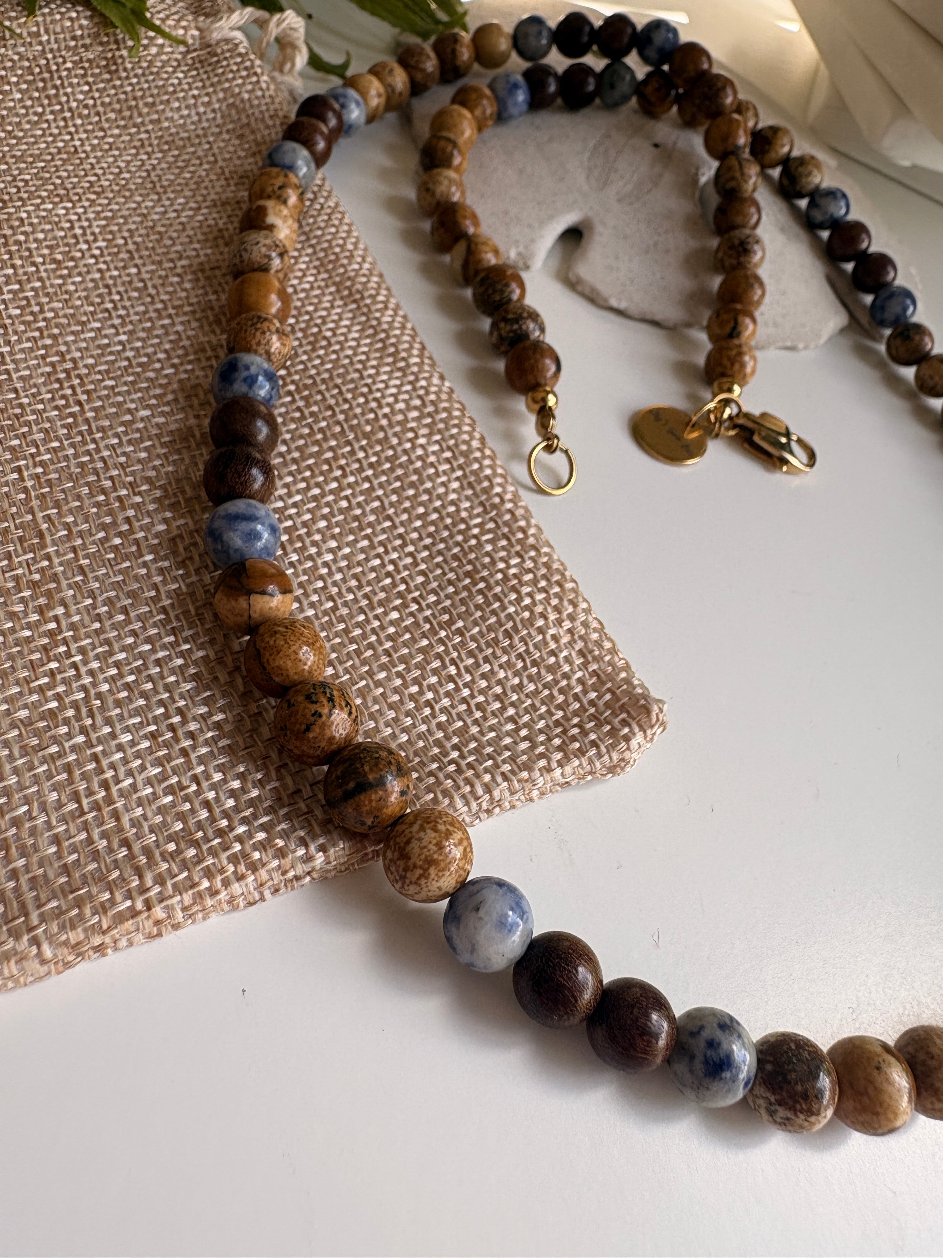 Long Picture Jasper & Soladite Necklace
