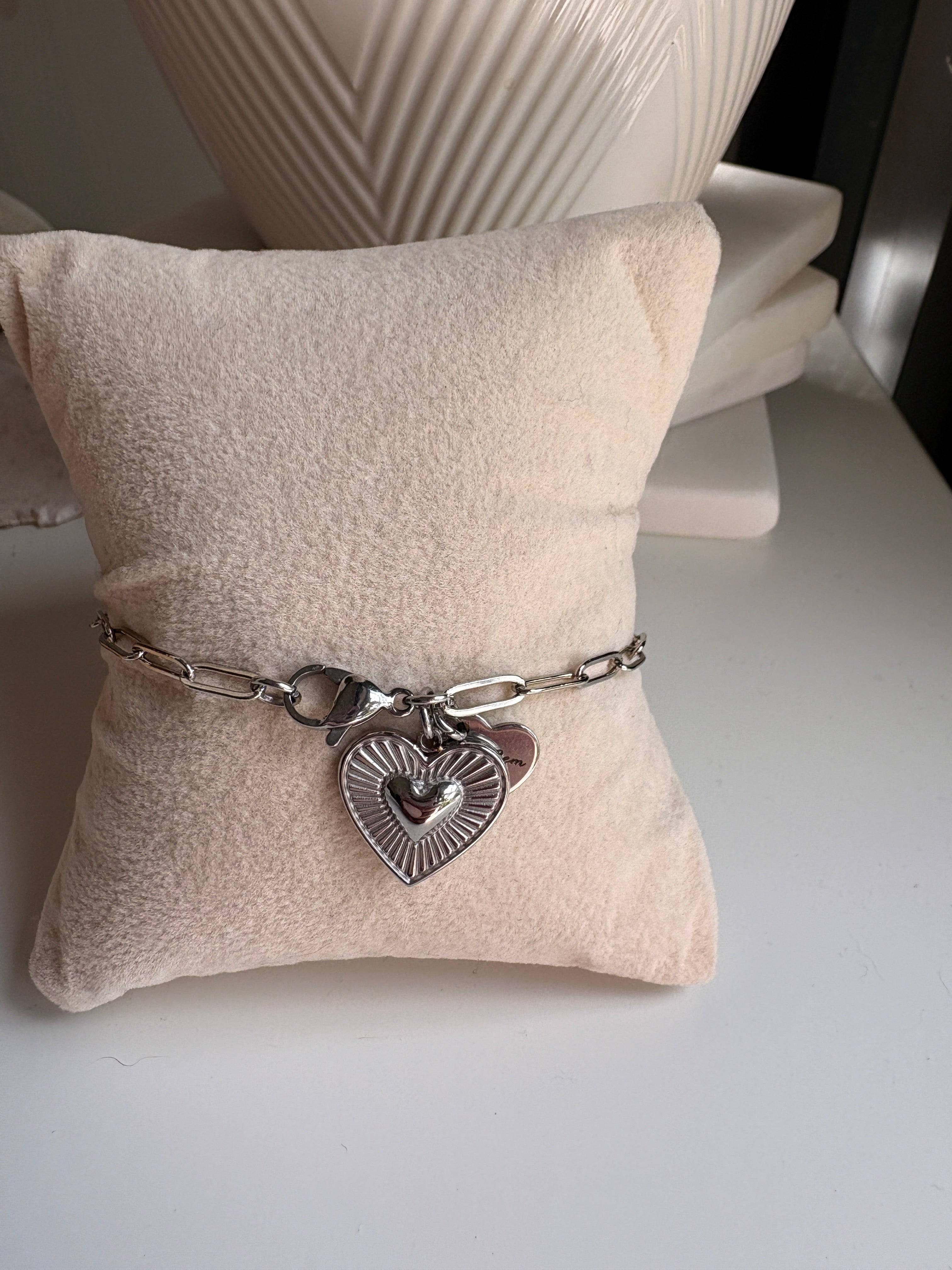 Silver Heart Paperclip Chain Set - Sky’s Gem Box