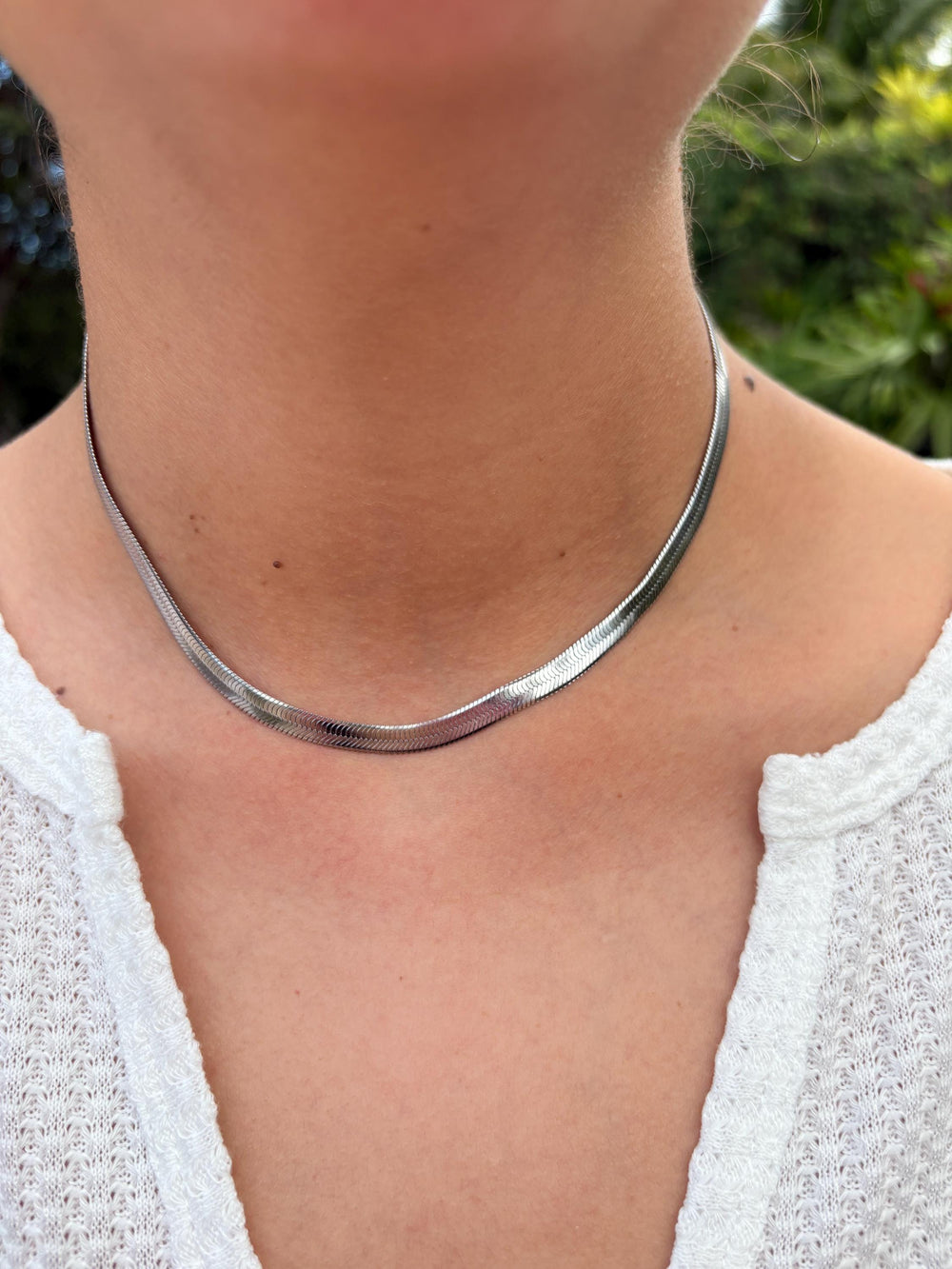 Silver Herringbone Chain - Sky’s Gem Box