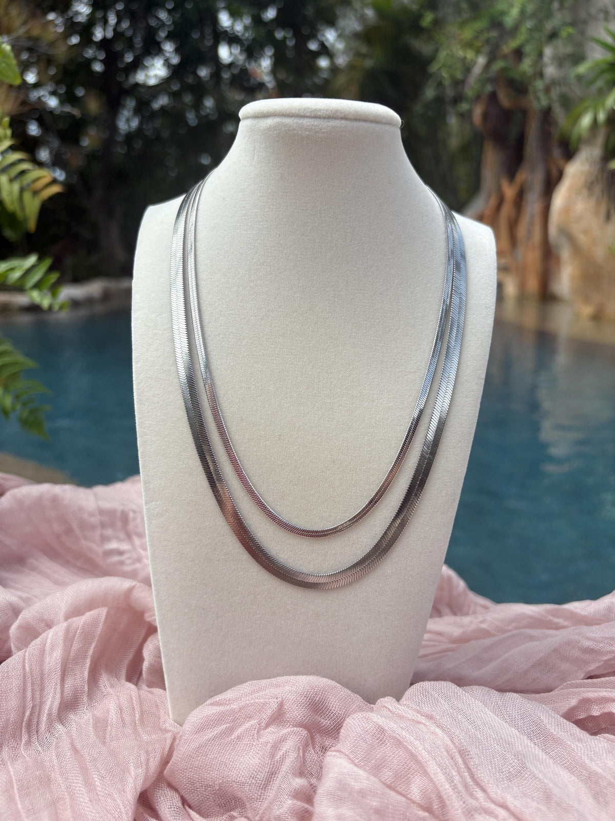 Silver Herringbone Chain - Sky’s Gem Box