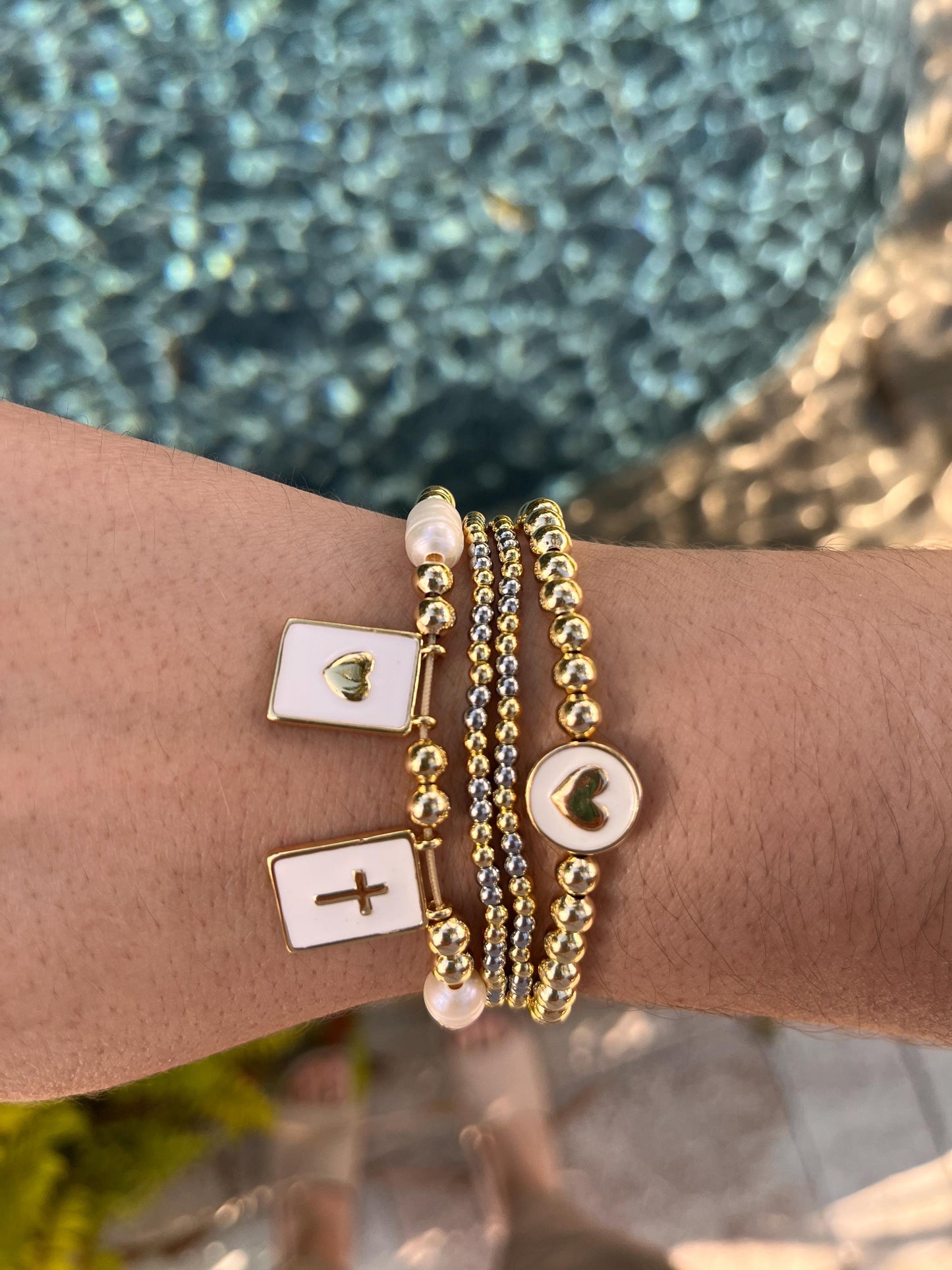 Cross and Heart adjustable Bracelet