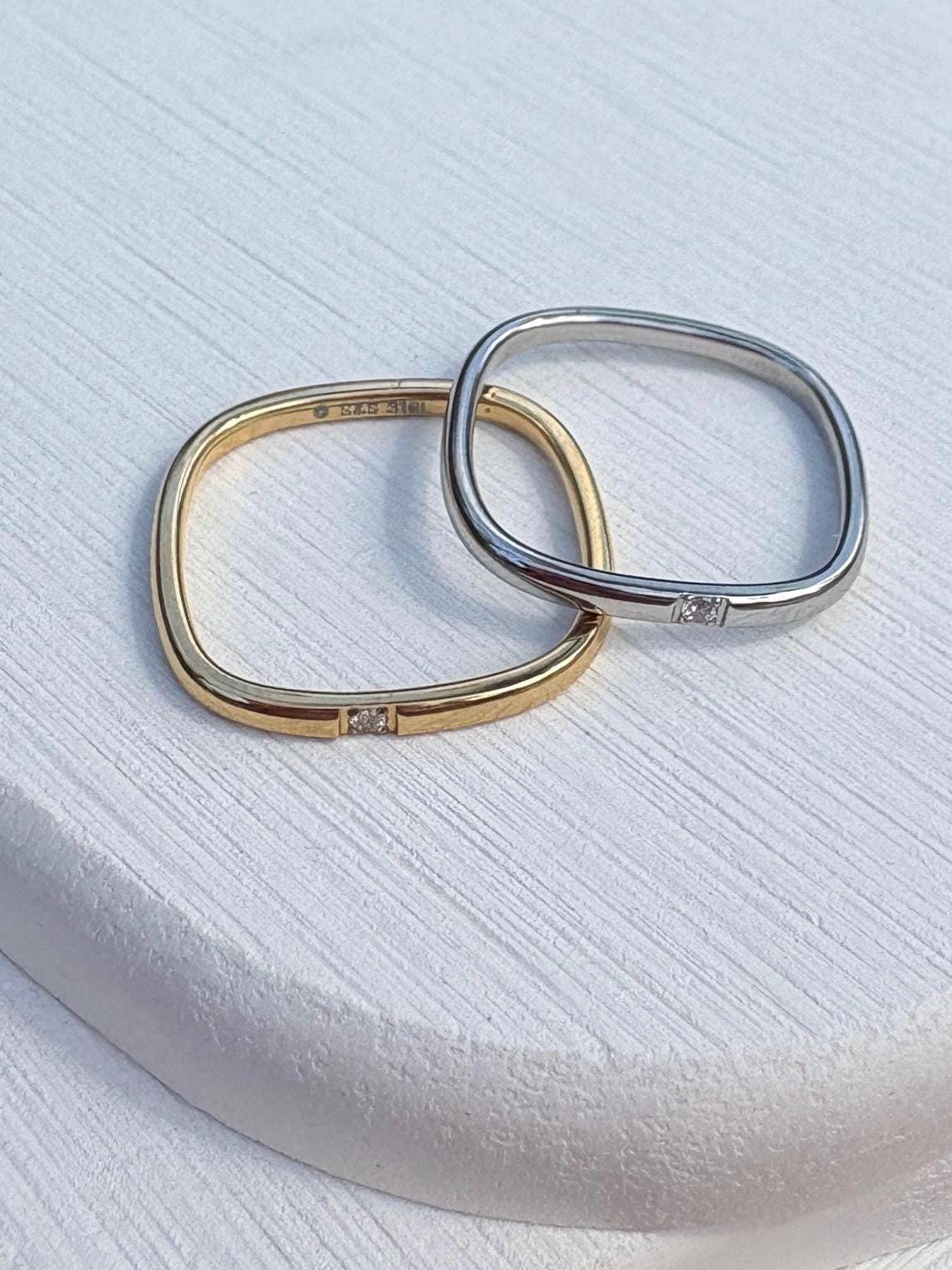 Dainty Square Stacking Ring