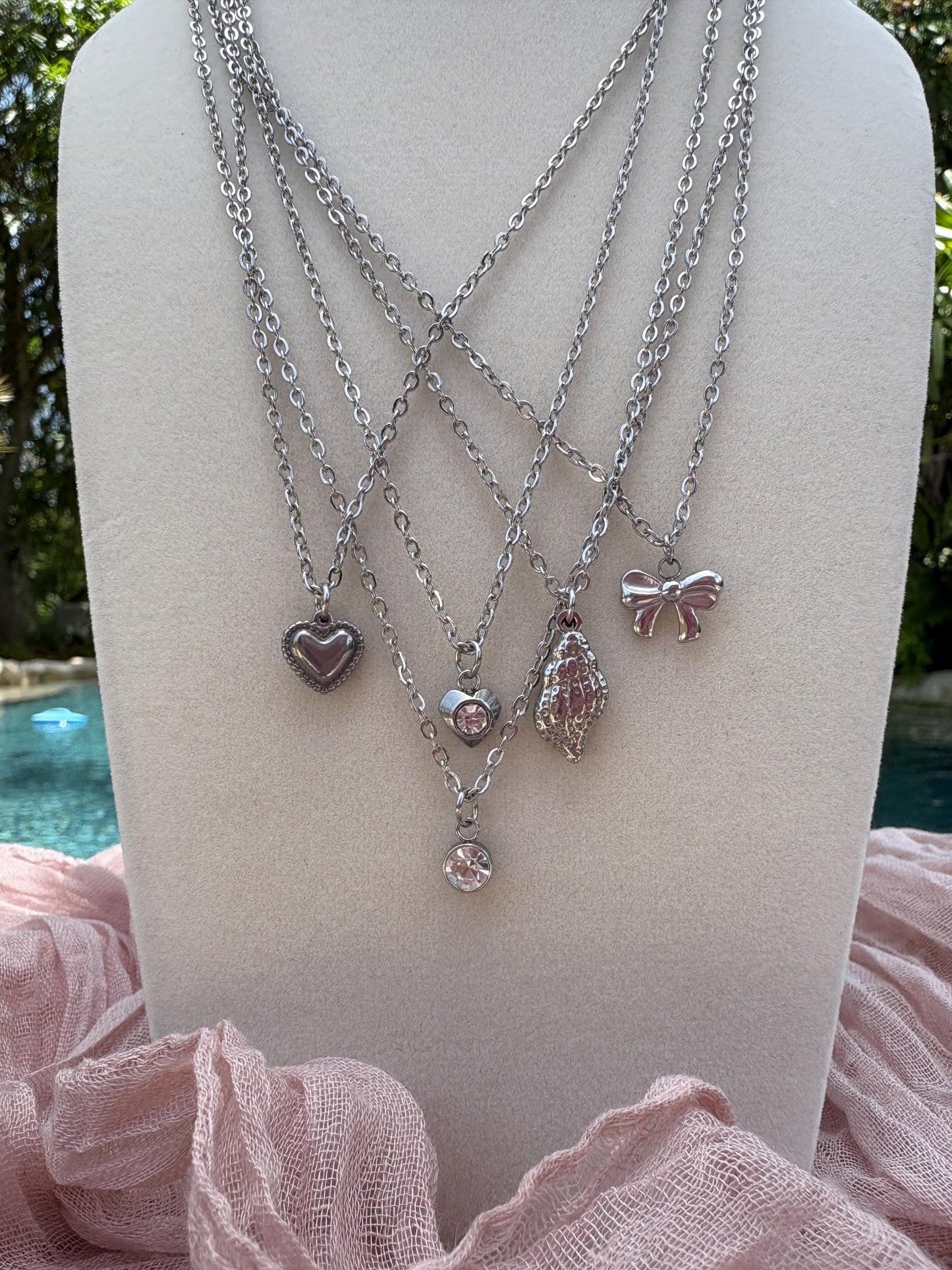 Dainty Stainless Steel necklace with charm