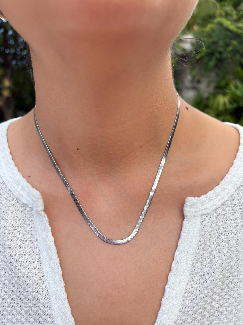 Silver Herringbone Chain - Sky’s Gem Box