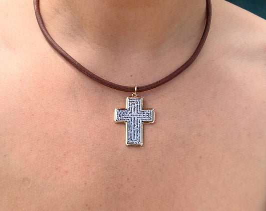 Padre Nuestro Cross Pendant Necklace
